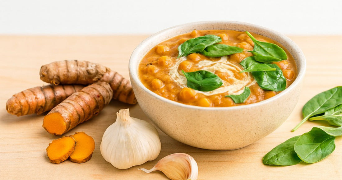 Sweet & Spiced Chickpea Curry with Coconut Elixir Swirl